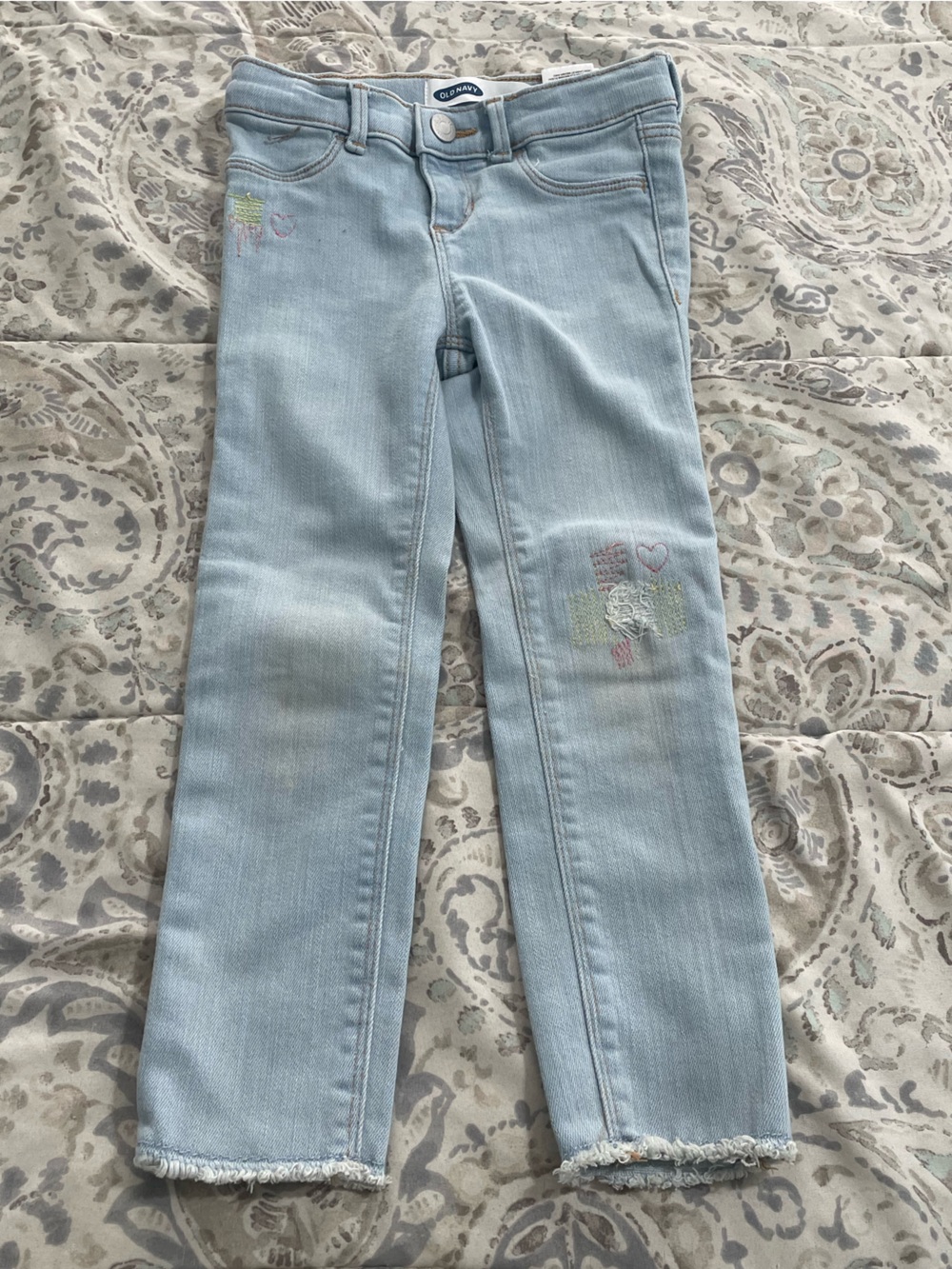 Old Navy Light Wash Embroidery Jeans - Girl